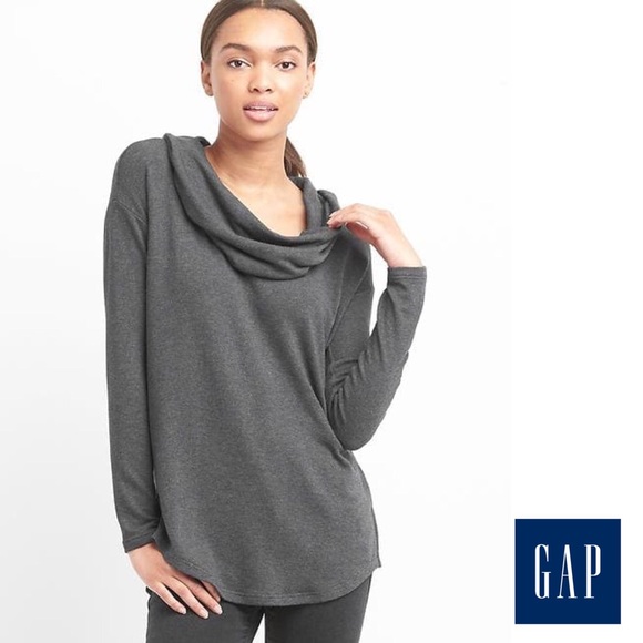 🆕 [gap] softspun knit cowl neck sweater top - charcoal heather - Picture 1 of 15